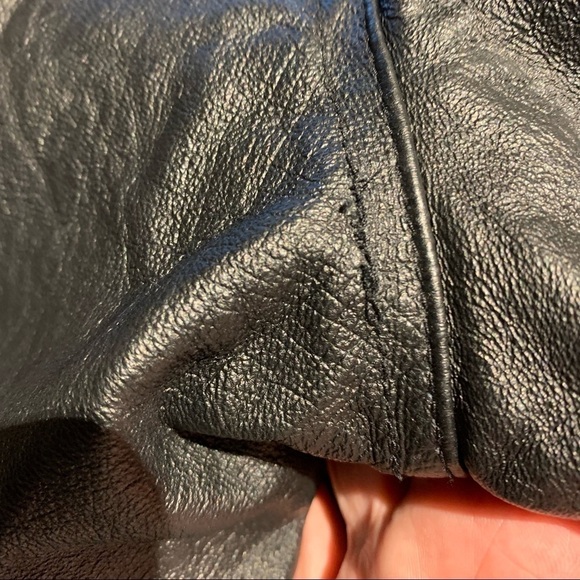 Fairweather Black Genuine Leather Pant Size 10 Motocycle Jeans Style Flare Leg - Picture 12 of 13